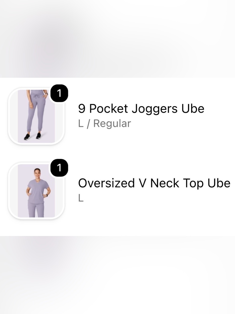 Women's Ube- Lavender Gray Drawstring Cargo Scrub Joggers - Picture 3 of 3